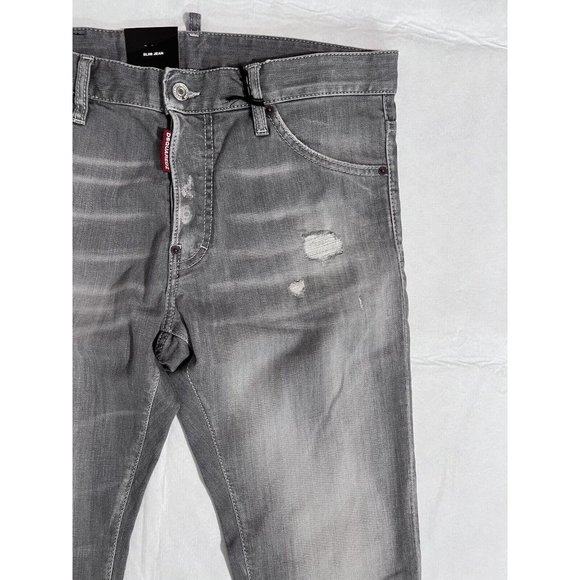 DSQUARED2 Mens Slim Jean IT46 W32 Denim Jeans S74LB0692S30260852 NWT Grey Gray - Picture 7 of 16